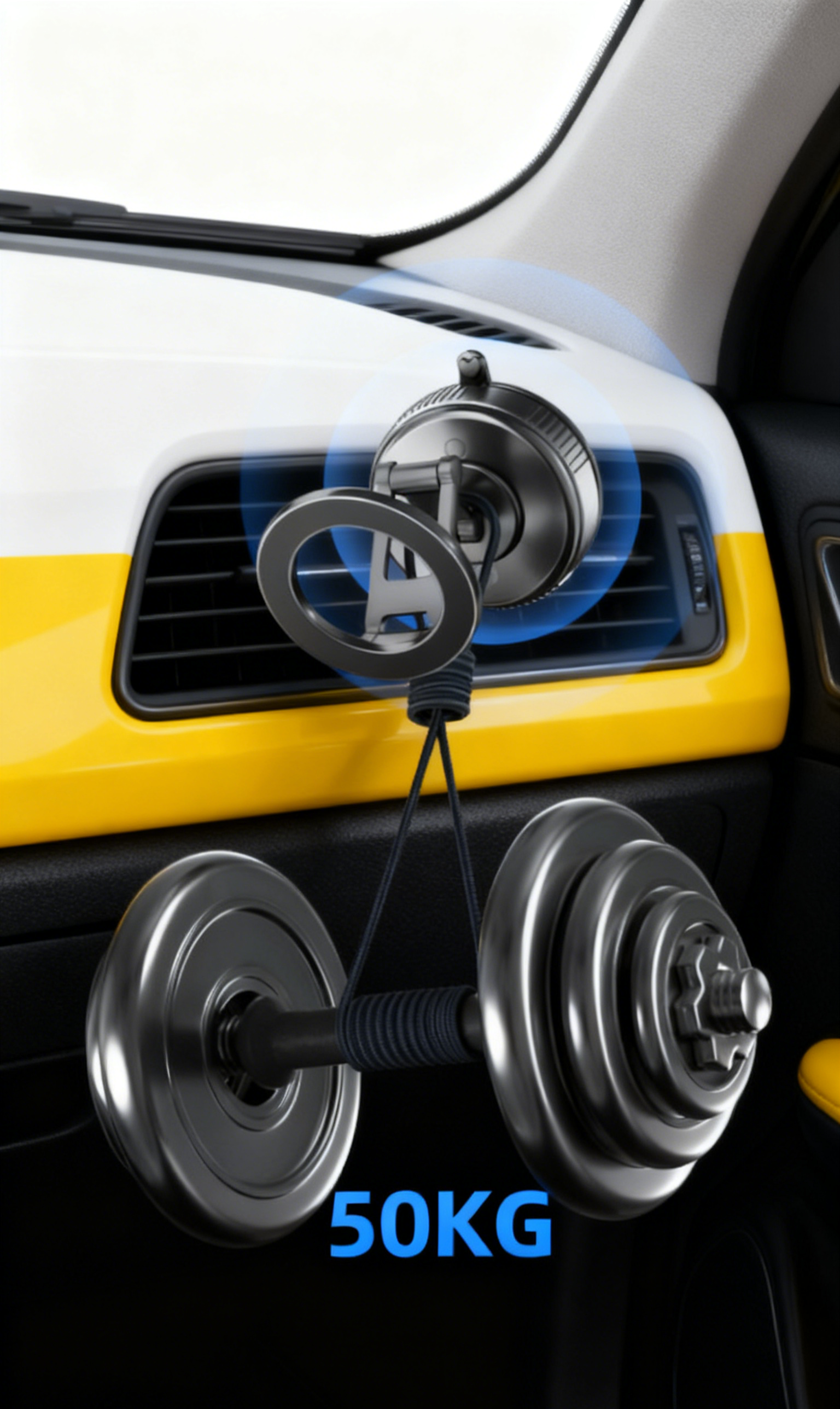 Foldable car phone holder for compact storage