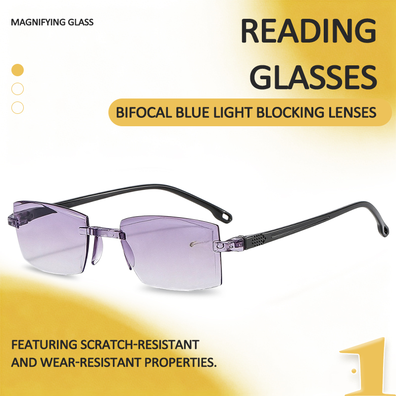  Unisex Rimless Anti-Blue Light Reading Glasses