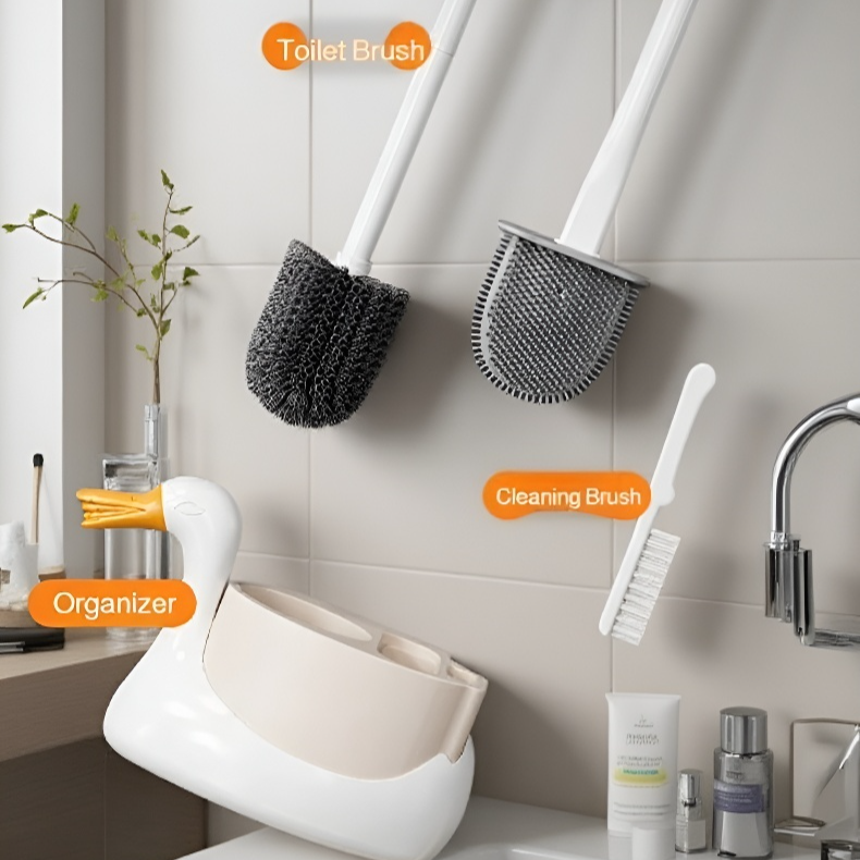 White Swan toilet brush with holder set