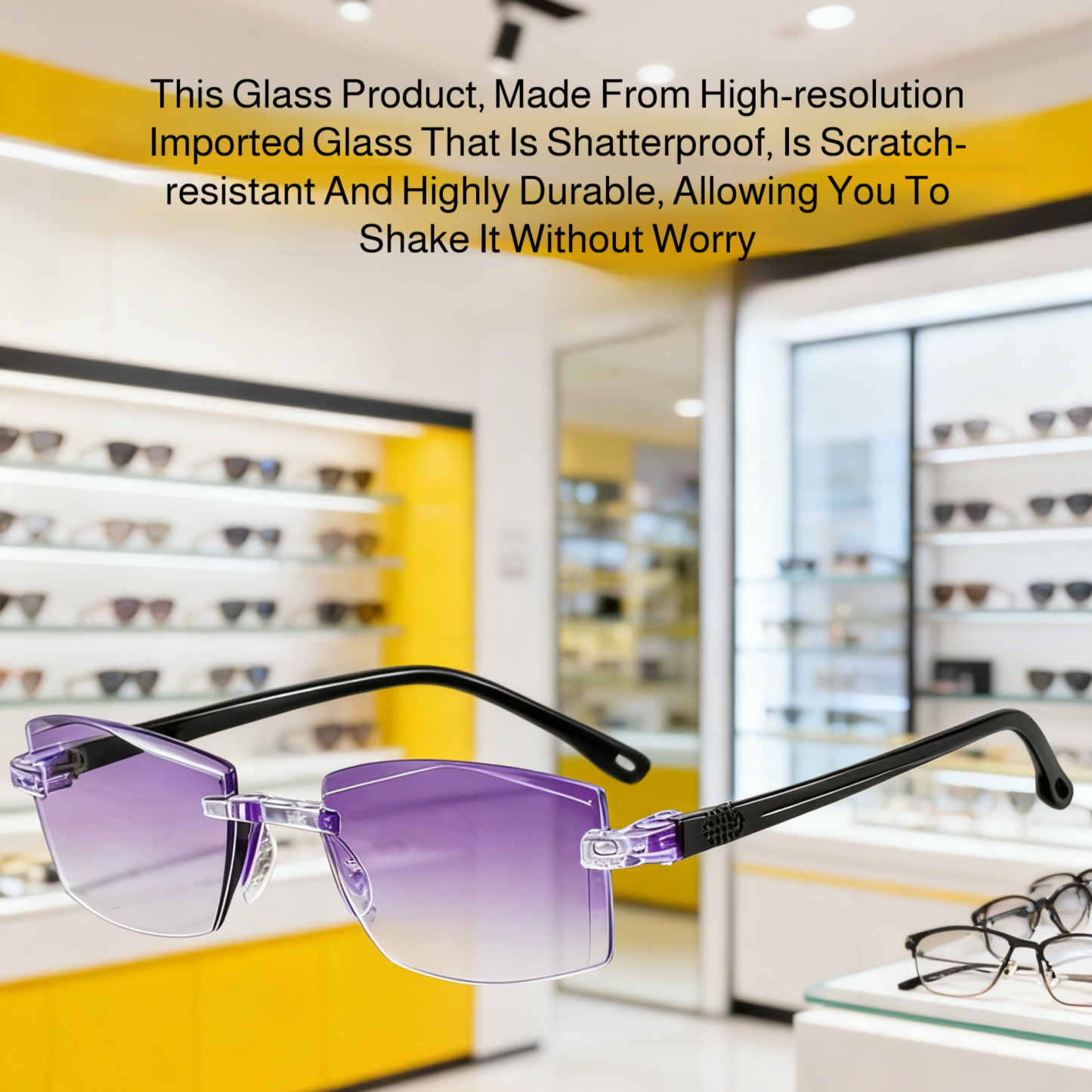  Unisex Rimless Anti-Blue Light Reading Glasses