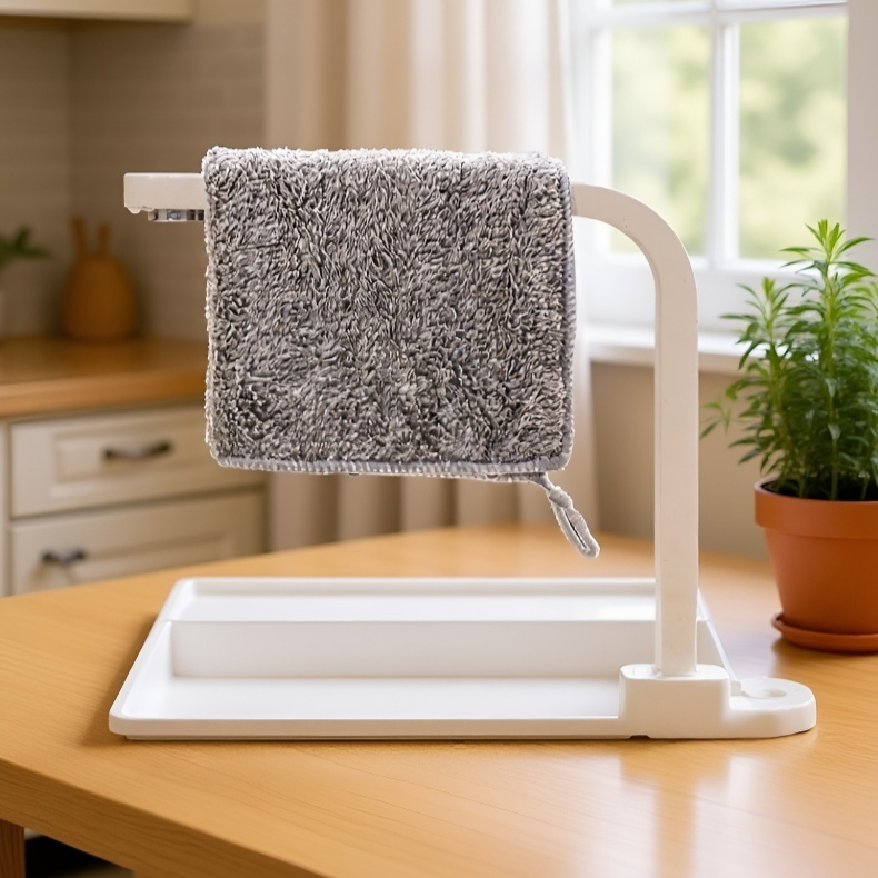 Soft and thick bamboo charcoal fiber towel for bathroom cleaning