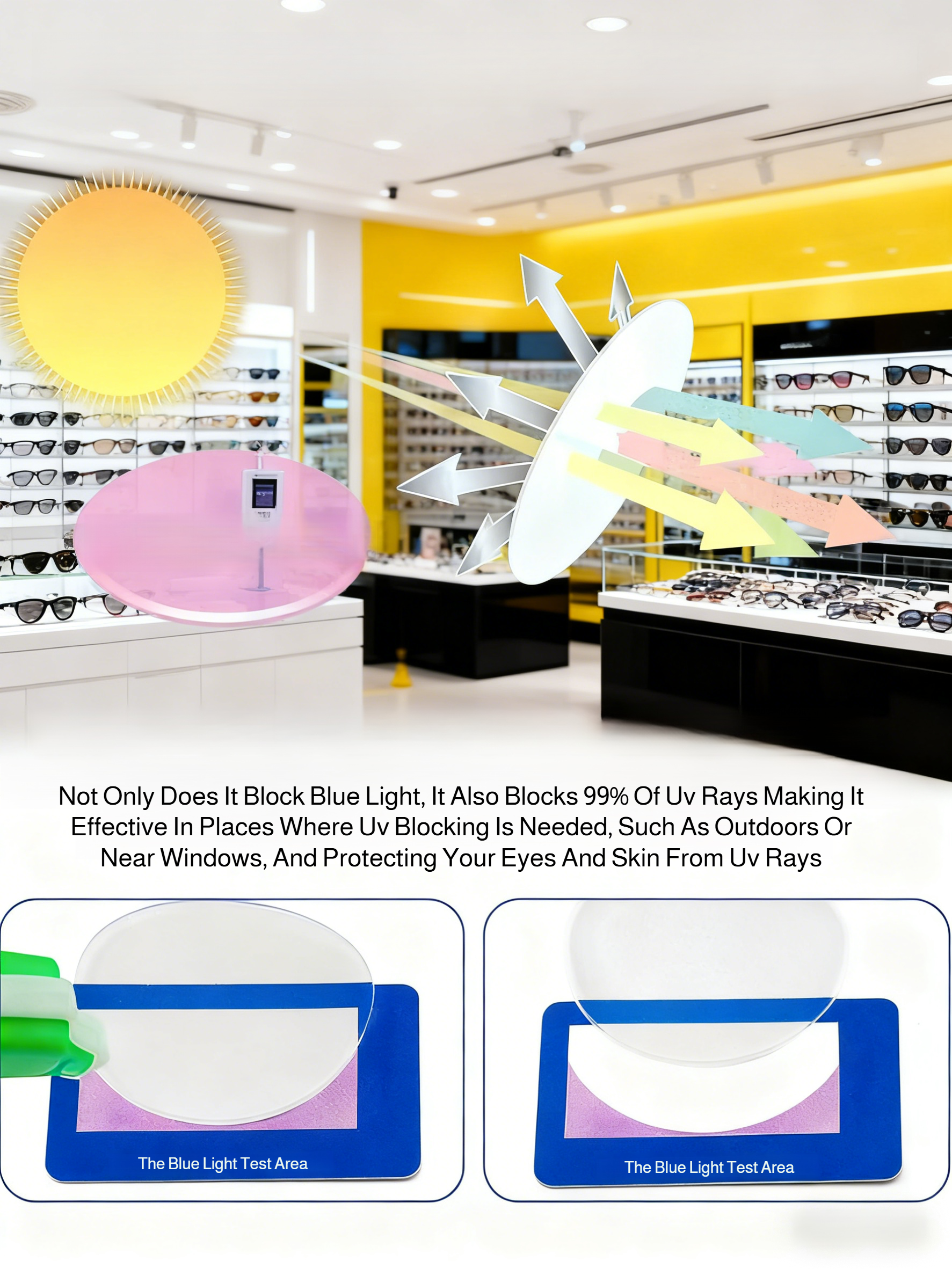 Comfortable nose pads on rimless reading glasses