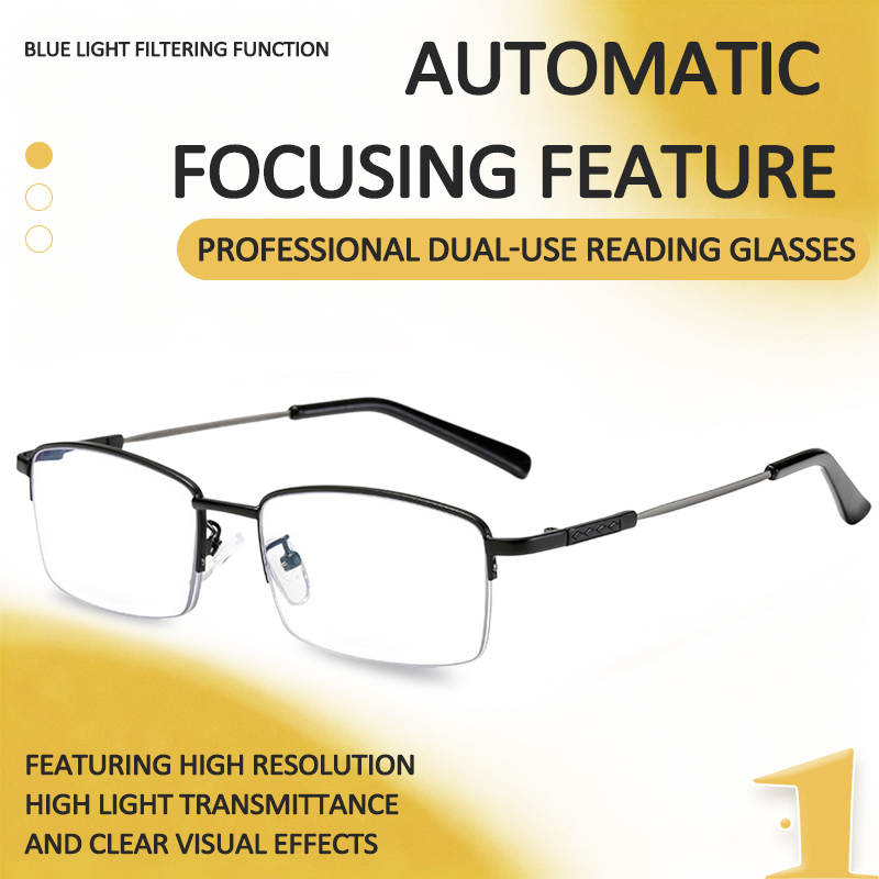  Professional Titanium Frame Progressive Reading Glasses