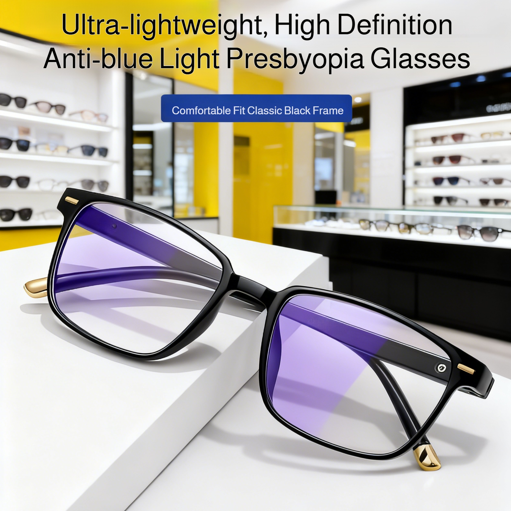 Anti-fatigue blue light blocking eyewear for daily use