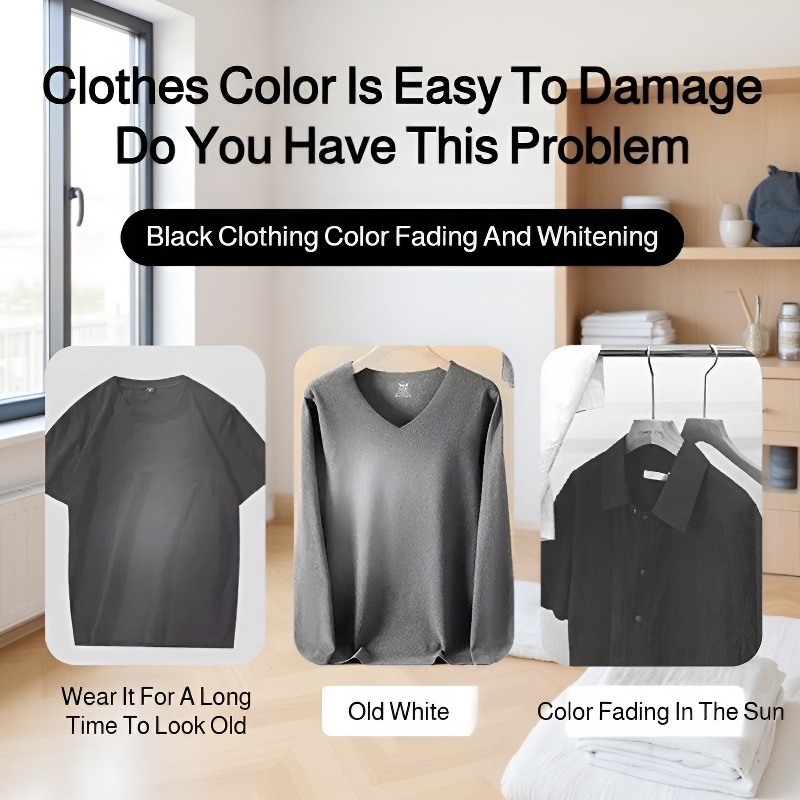 Black clothes before and after using booster sheets