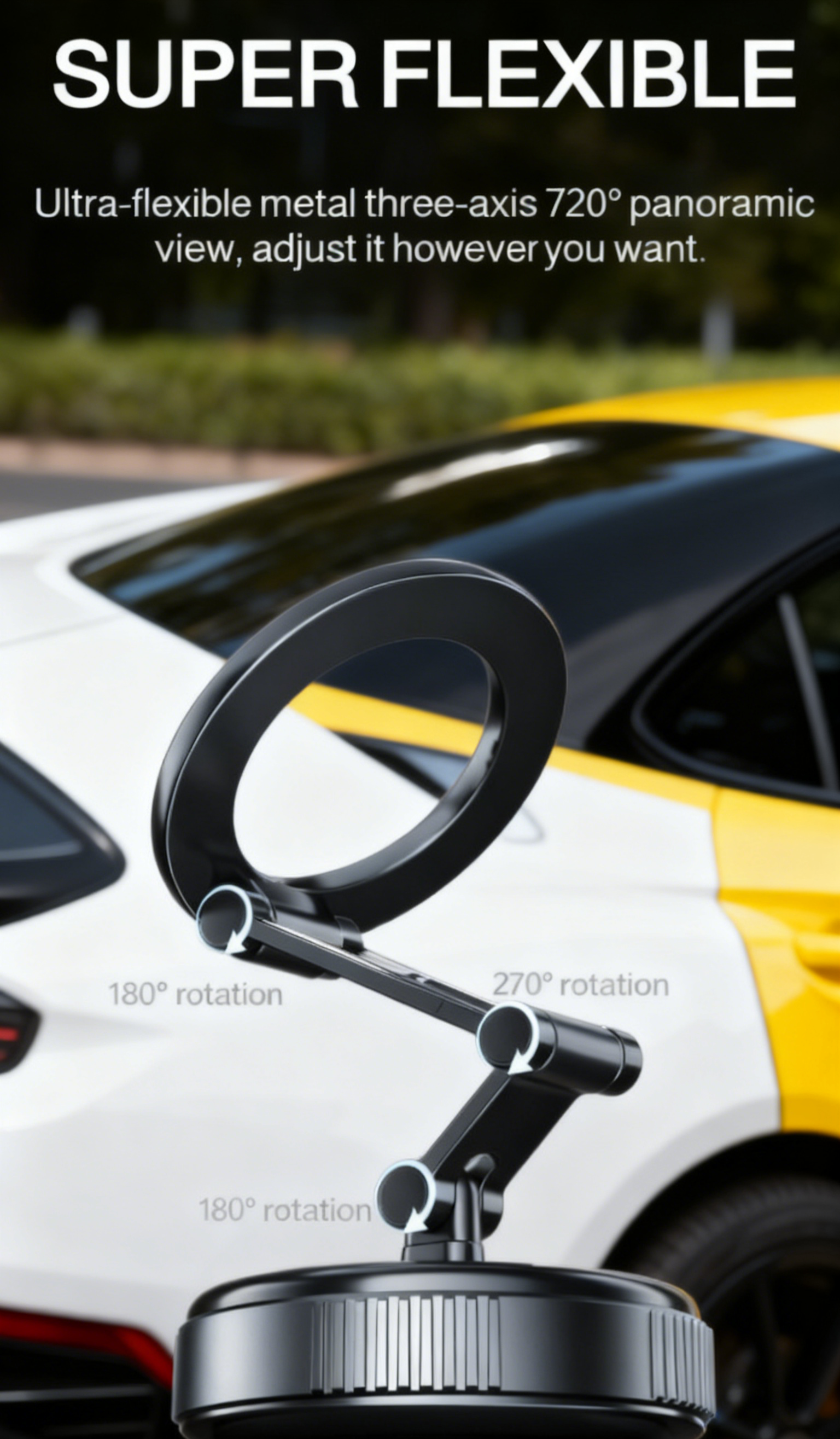 Adjustable 360° rotatable car phone mount for safe driving