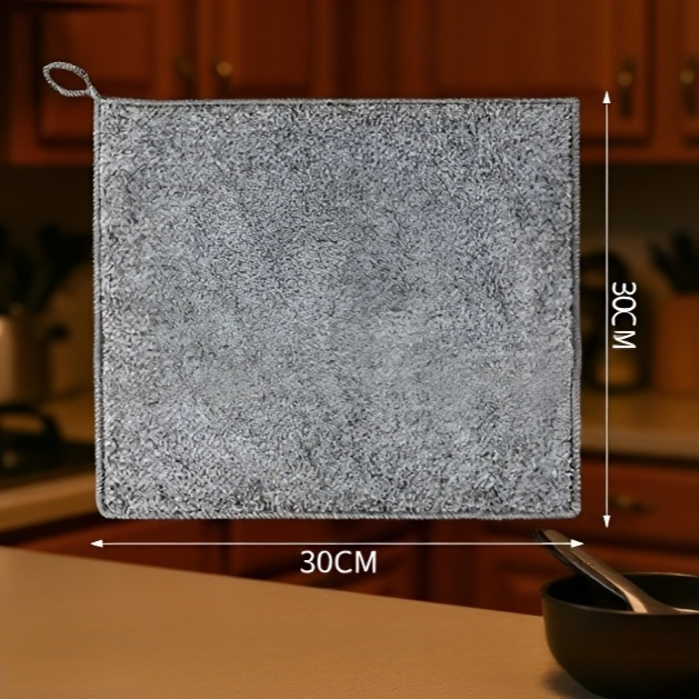 Absorbent bamboo charcoal cleaning cloth for kitchen use