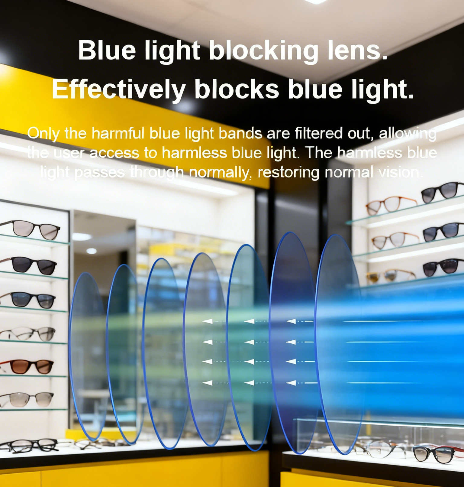 Durable titanium frame progressive reading glasses side profile