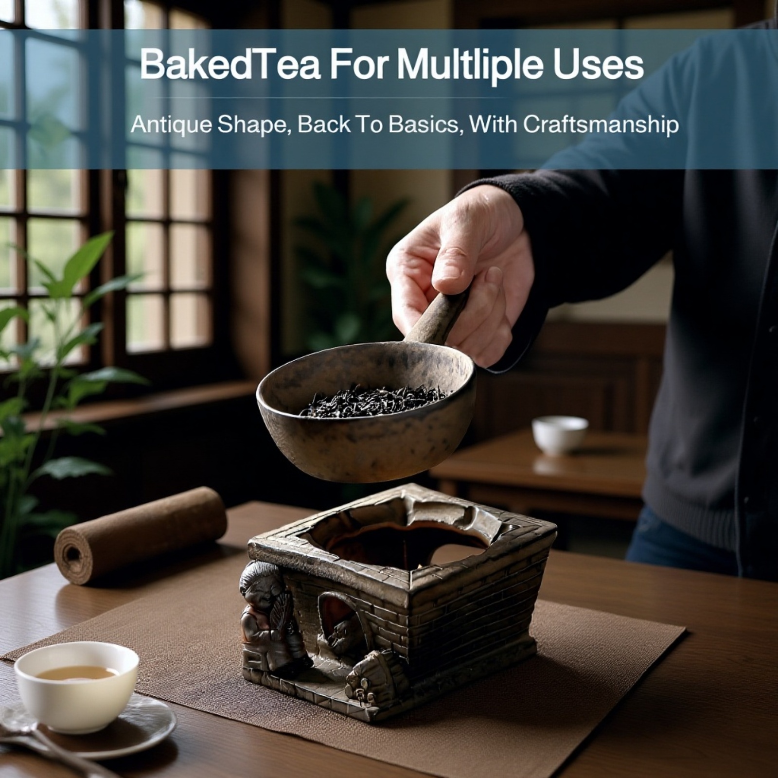 Household Tea Set Display on Table