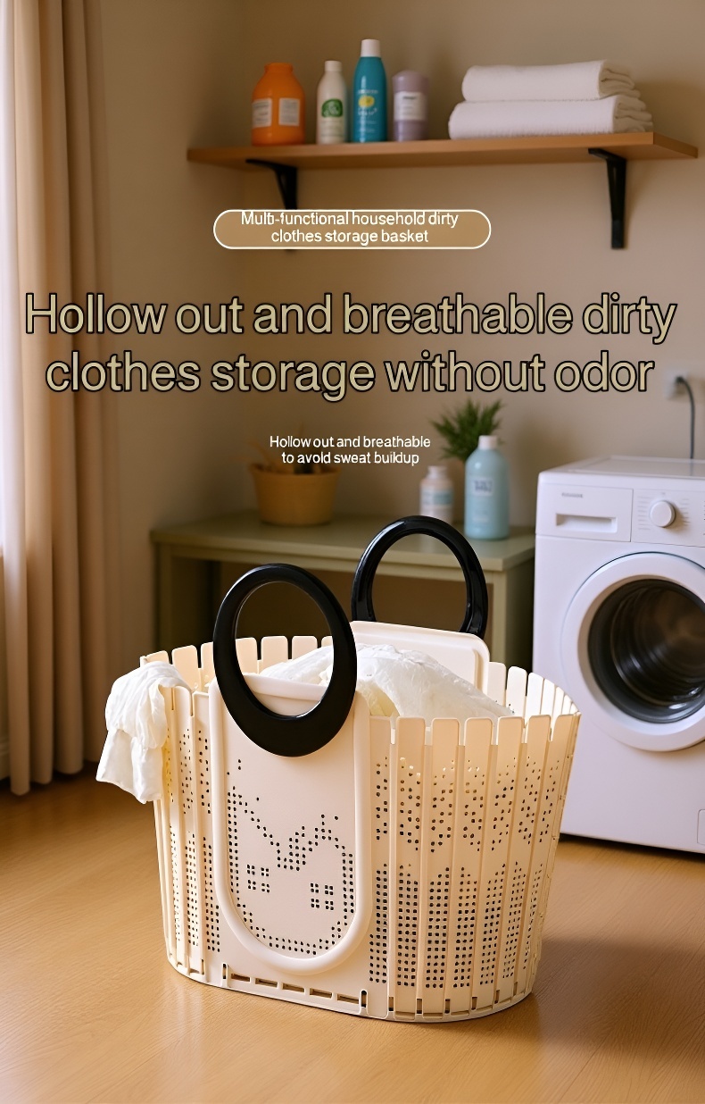 Practical laundry basket for bathroom use