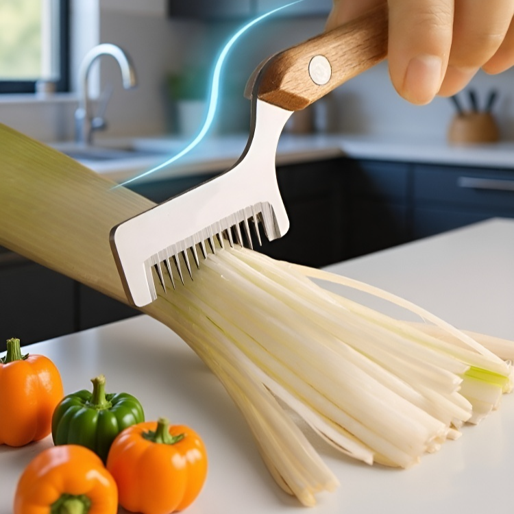 Ultrafine Wooden Handle Onion Slicer Kitchen Knife