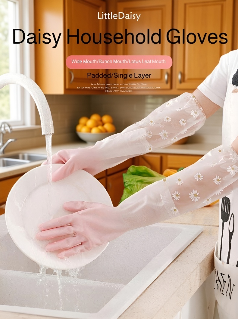 Oil-proof and anti-fouling cleaning gloves for kitchen use