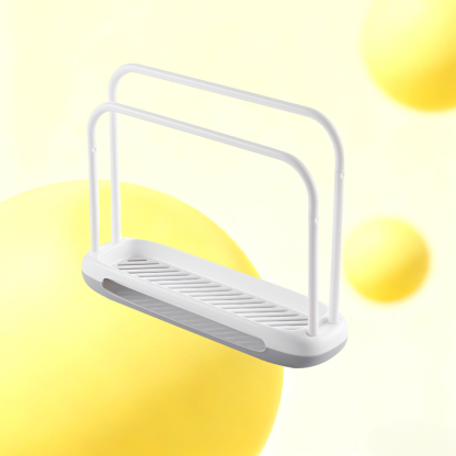 Double-Layer Creative Kitchen Towel Rack with Drainage Groove and Diatomaceous Earth Base