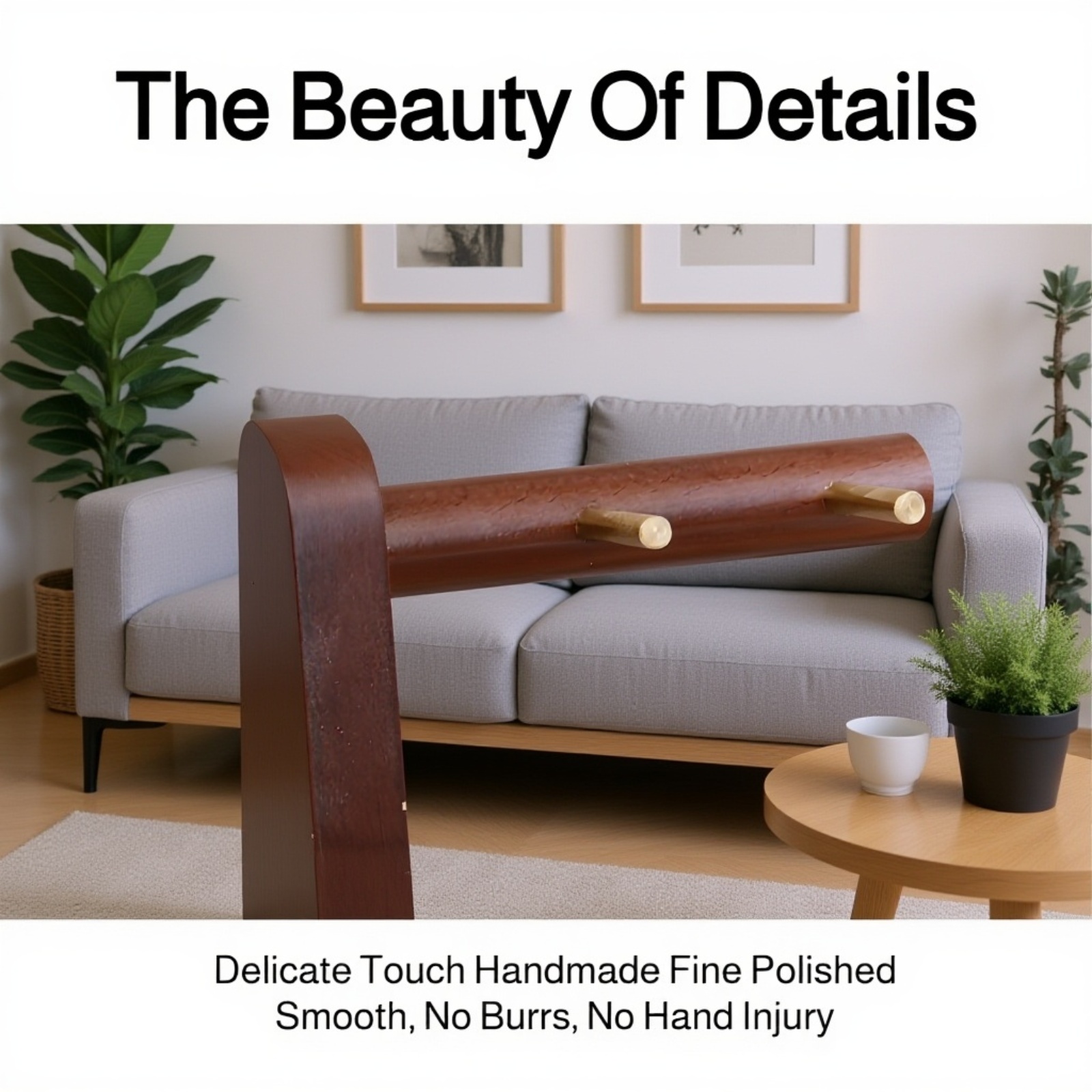 Modern entrance organizer with natural wood finish