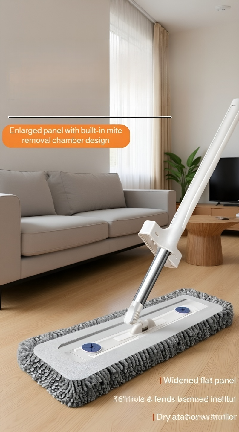 Household Lazy Chenille Flat Mop with Thickened Design for Home Cleaning