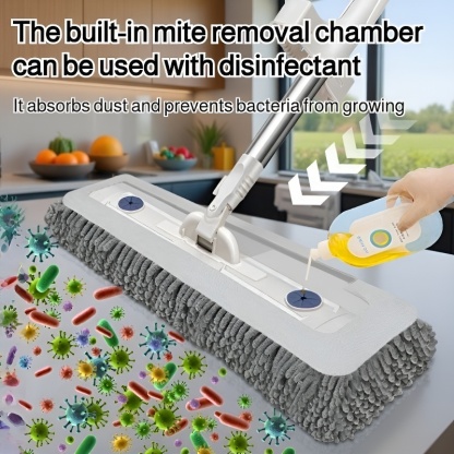 Household Lazy Chenille Flat Mop, Thickened Design, Hands-Free Washing