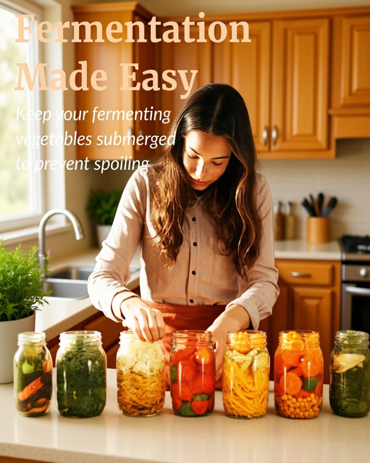 Fermentation jar with sturdy glass cover and handle