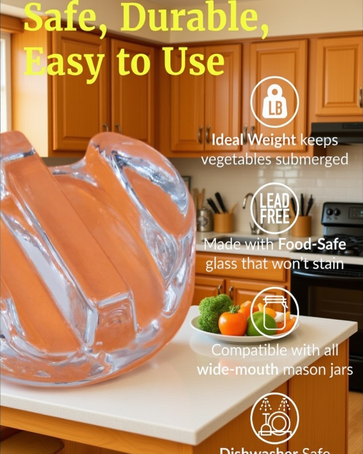 Mason jar lid with ergonomic handle for easy storage