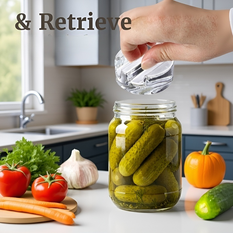 Wide Mouth Mason Glass Cover with Handle for Fermentation and Utensil Storage