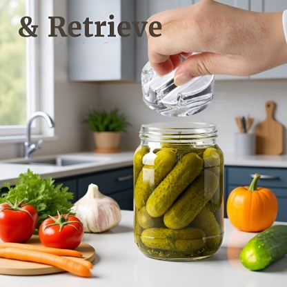 Wide Mouth Mason Glass Cover with Handle for Fermentation and Utensil Storage