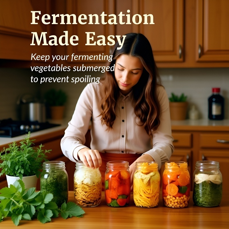 Wide Mouth Mason Glass Cover with Handle for Fermentation and Utensil Storage