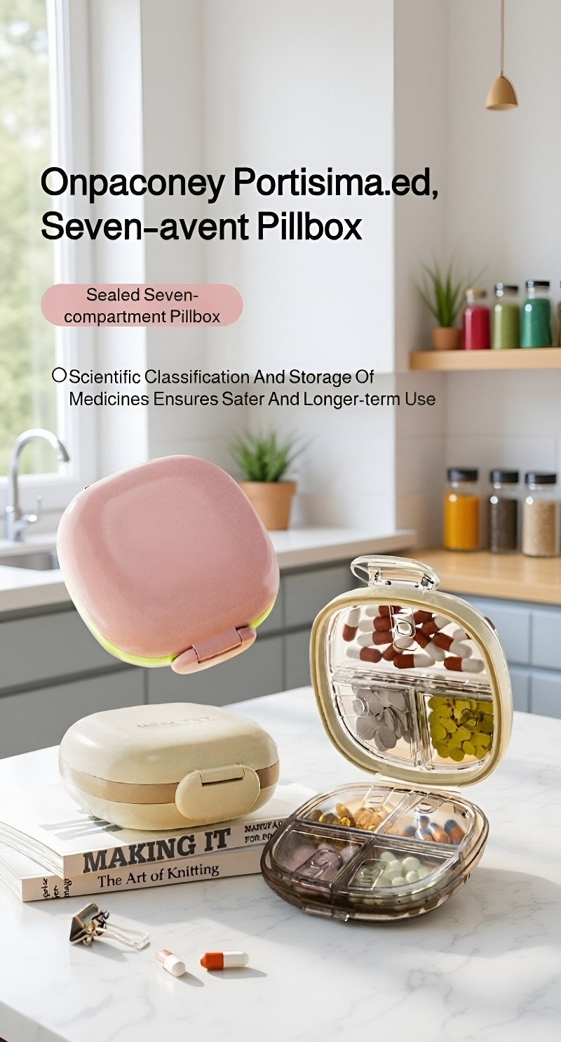 Compact pill organizer for daily and travel use