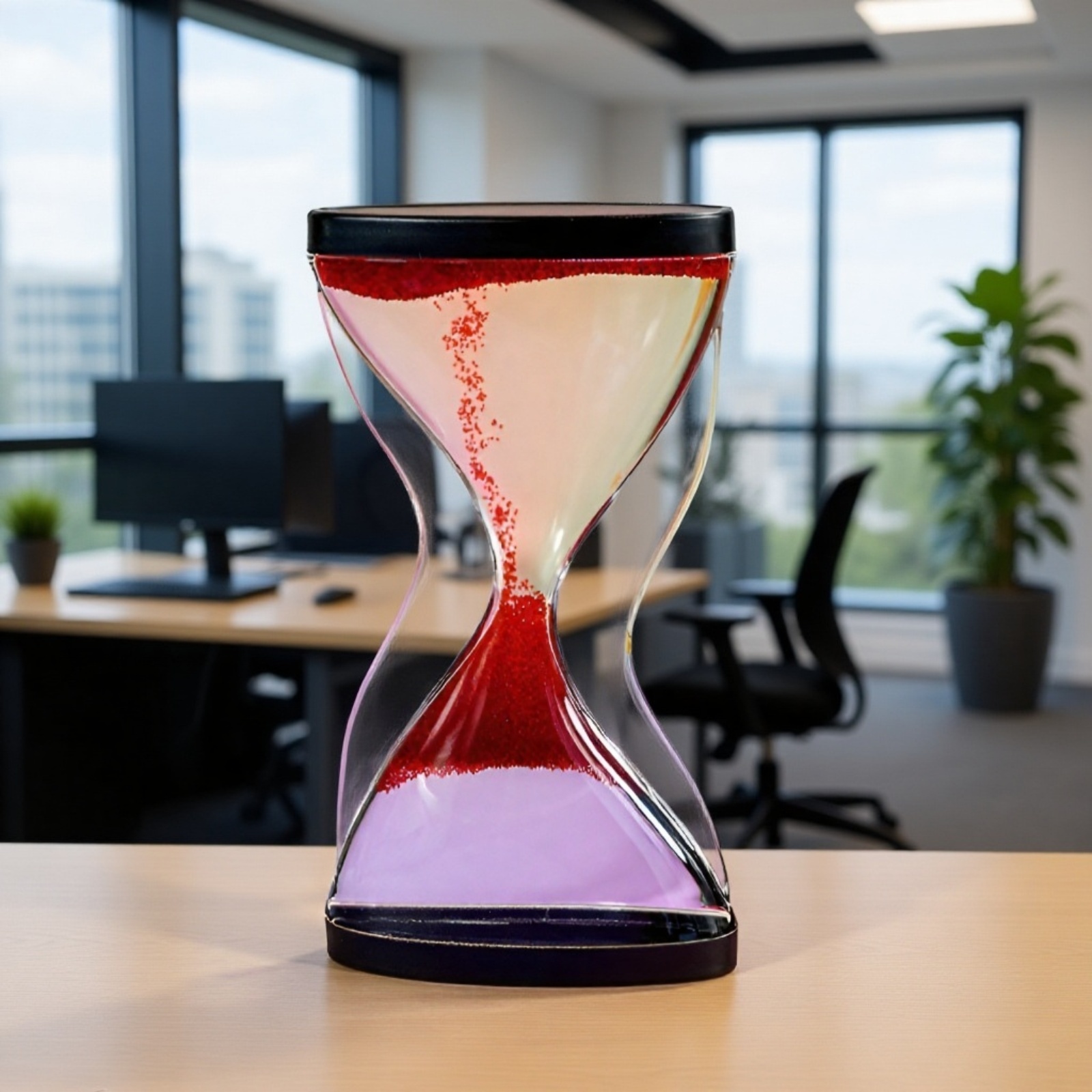 Unique hourglass ornament enhances home decor