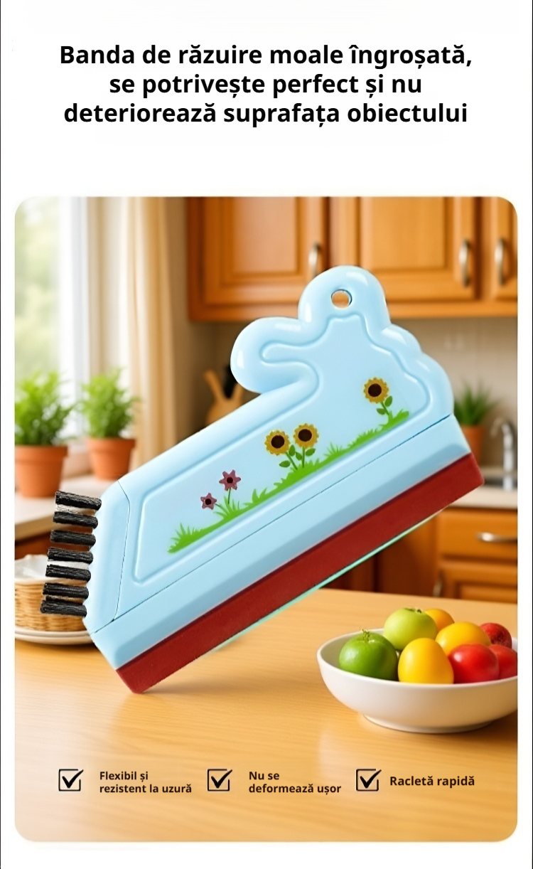 Racletă multifuncțională pentru geamuri și oglinzi din baie