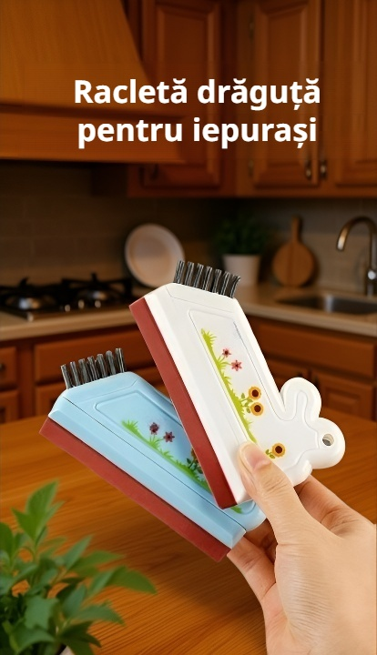 Racletă 2-în-1 pentru curățarea băii pe suprafață umedă