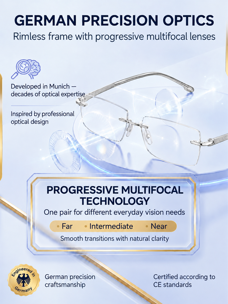 【30-Year Optical Workshop Masterpiece】0.1-Sec Auto-Focus Rimless Pure Titanium Glasses | Fits 100°–700° Diopters • 6g Featherlight | Buy 1 Get 1 FREE • 10-Yr Warranty • Port Clearance SOS Price✨