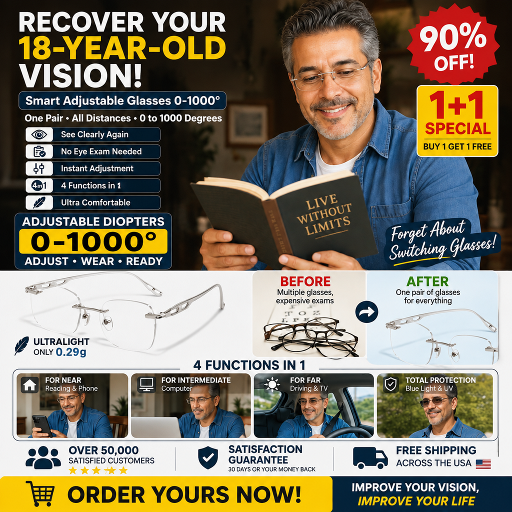 【Vision Revolution·Ultimate Experience】No-Exam 0.1-Sec Auto-Focus Photochromic Glasses (Instant 20/20 Vision) | Lighter Than a Feather & Unbreakable | 60-Day Guarantee • Flash Sale✨