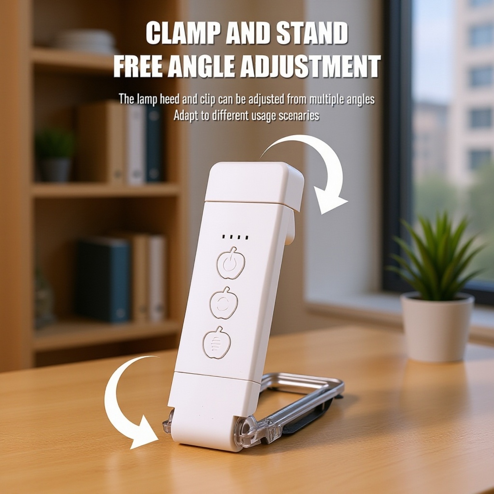 Portable USB rechargeable clip-on desk light for studying