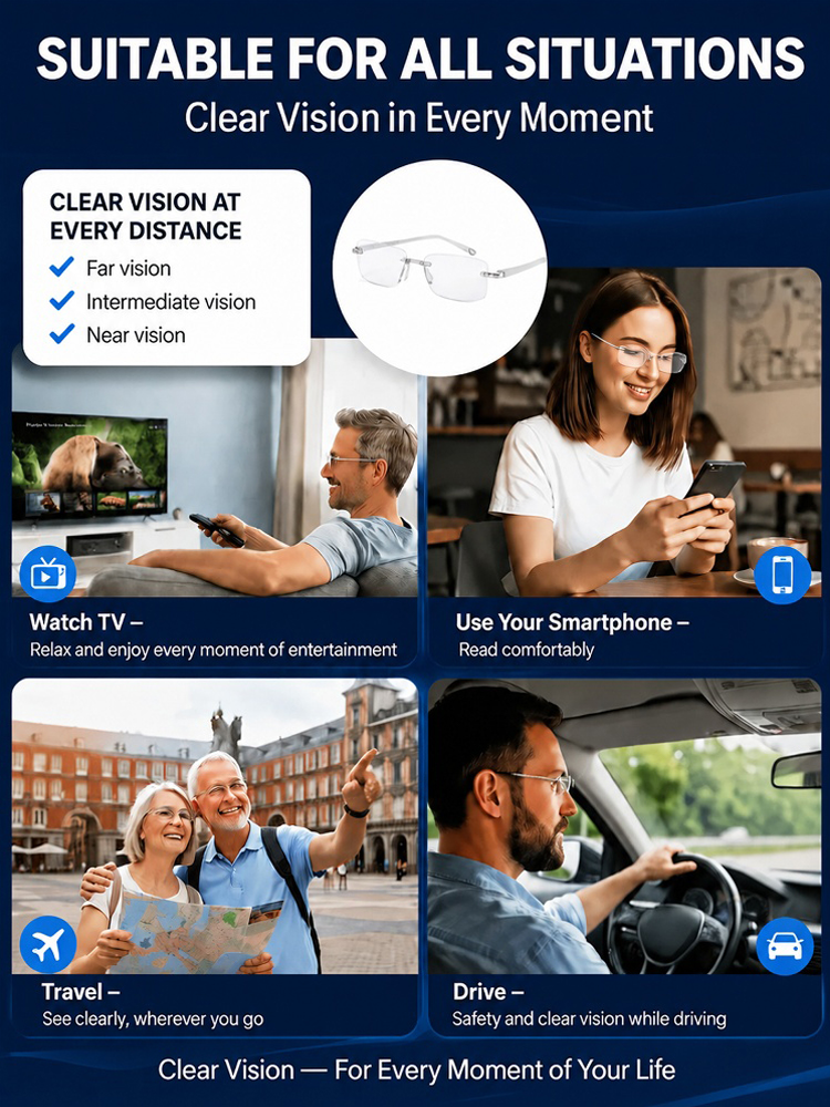 【30-Year Optical Workshop Masterpiece】0.1-Sec Auto-Focus Rimless Pure Titanium Glasses | Fits 100°–700° Diopters • 6g Featherlight | Buy 1 Get 1 FREE • 10-Yr Warranty • Port Clearance SOS Price✨