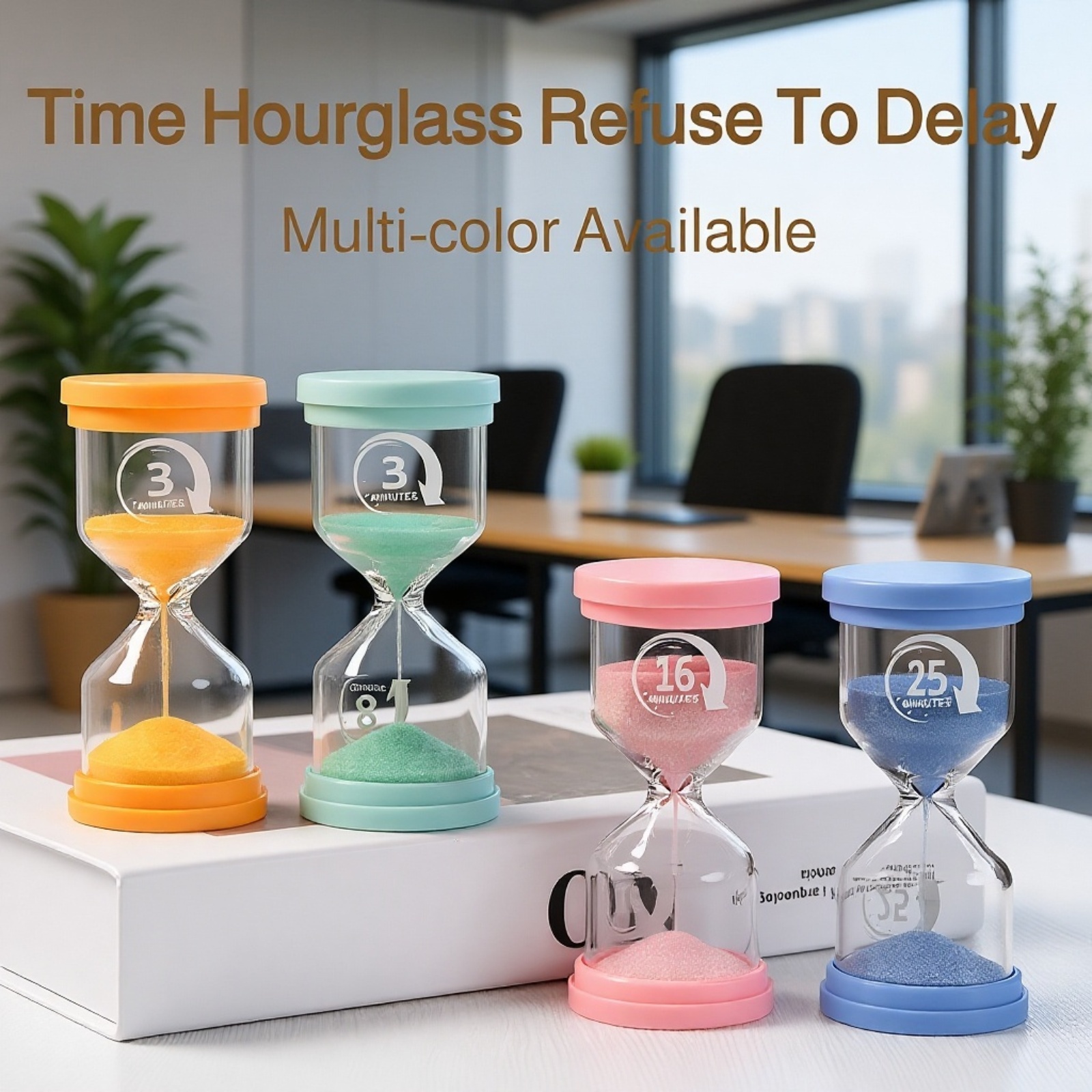 Luminous Macaron Sand Timer in vibrant colors for children