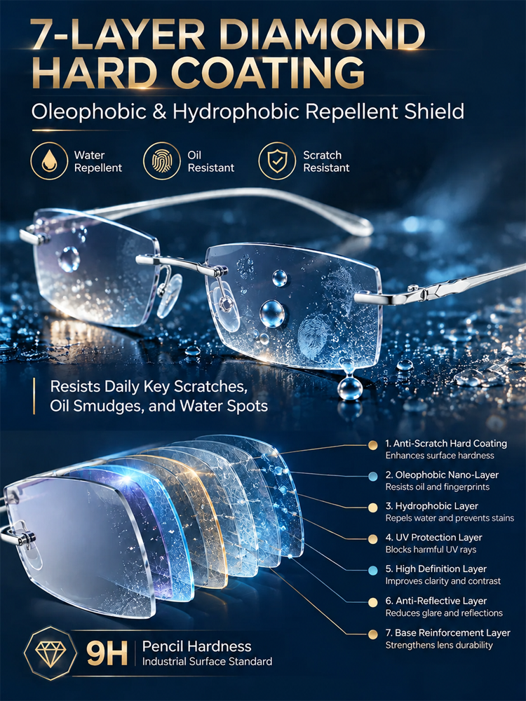 【30-Year Optical Workshop Masterpiece】0.1-Sec Auto-Focus Rimless Pure Titanium Glasses | Fits 100°–700° Diopters • 6g Featherlight | Buy 1 Get 1 FREE • 10-Yr Warranty • Port Clearance SOS Price✨
