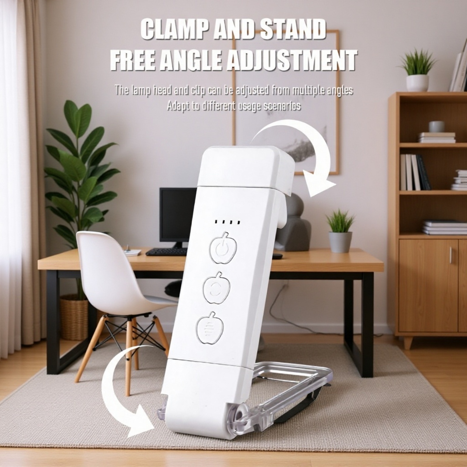 Student Eye-Protecting Reading Lamp, Portable USB Rechargeable Clip-on Desk Light