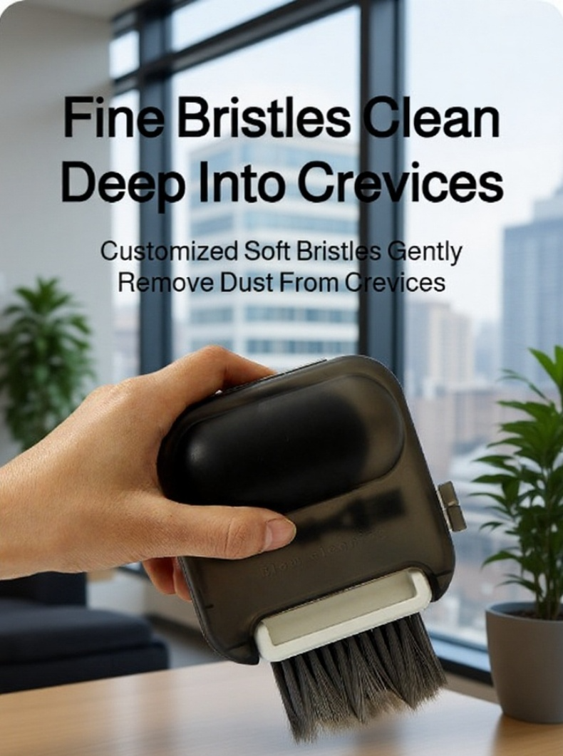 Car interior cleaning with versatile brush