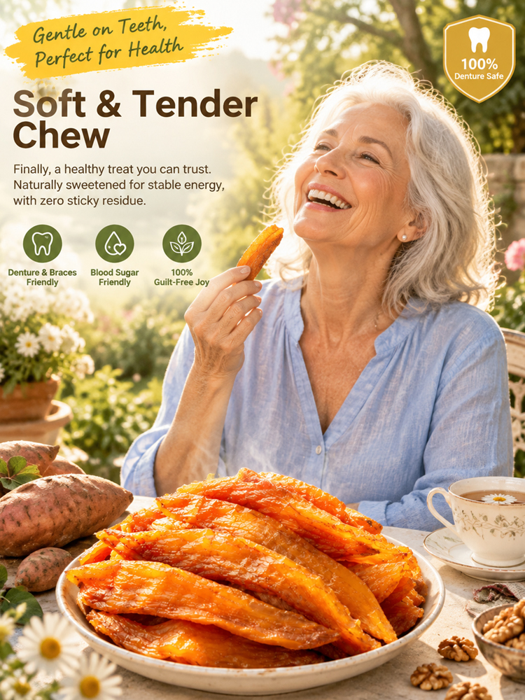 【California Farm Direct Healthy Snack Masterpiece】100% Natural Slow-Roasted Sweet Potato Chews | Zero Added Sugar & Rich Crude Fiber | Blood Sugar Safe • Buy 1 Get 1 FREE • Full Refund Guarantee✨