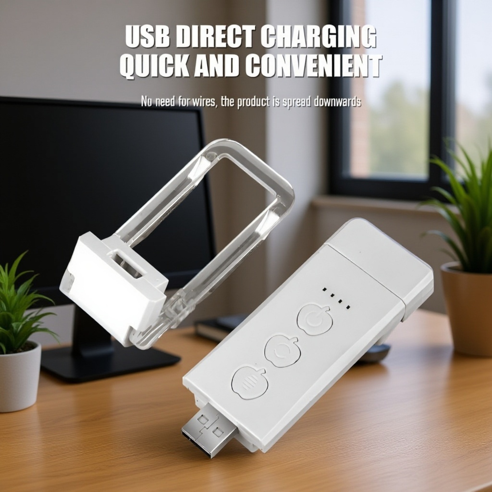 USB charging reading lamp for dorm rooms