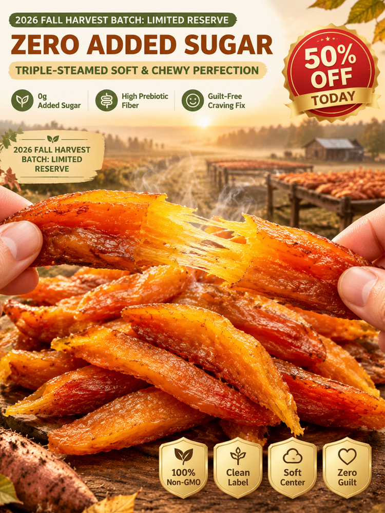 【California Farm Direct Healthy Snack Masterpiece】100% Natural Slow-Roasted Sweet Potato Chews | Zero Added Sugar & Rich Crude Fiber | Blood Sugar Safe • Buy 1 Get 1 FREE • Full Refund Guarantee✨