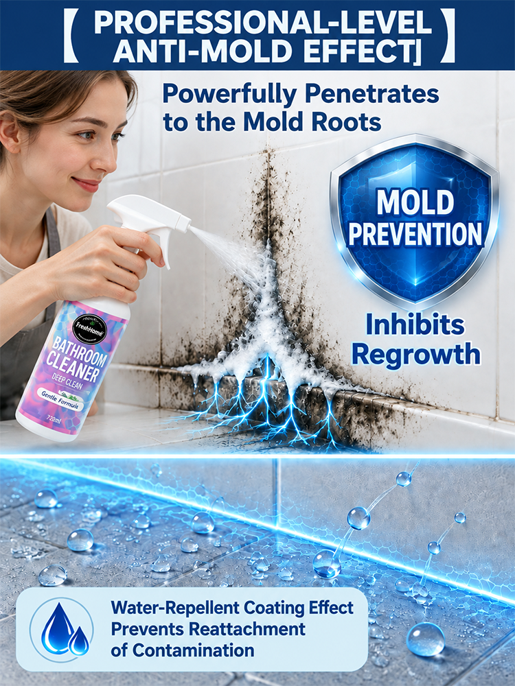 【California Bestseller·Cleaning Masterpiece】Spray & Rinse No-Scrub Micro-Foam Cleaner | Dissolves Stubborn Limescale & Soap Scum in 3 Secs | EPA & 99.9% Anti-Mold Certified • Buy 1 Get 1 Free✨