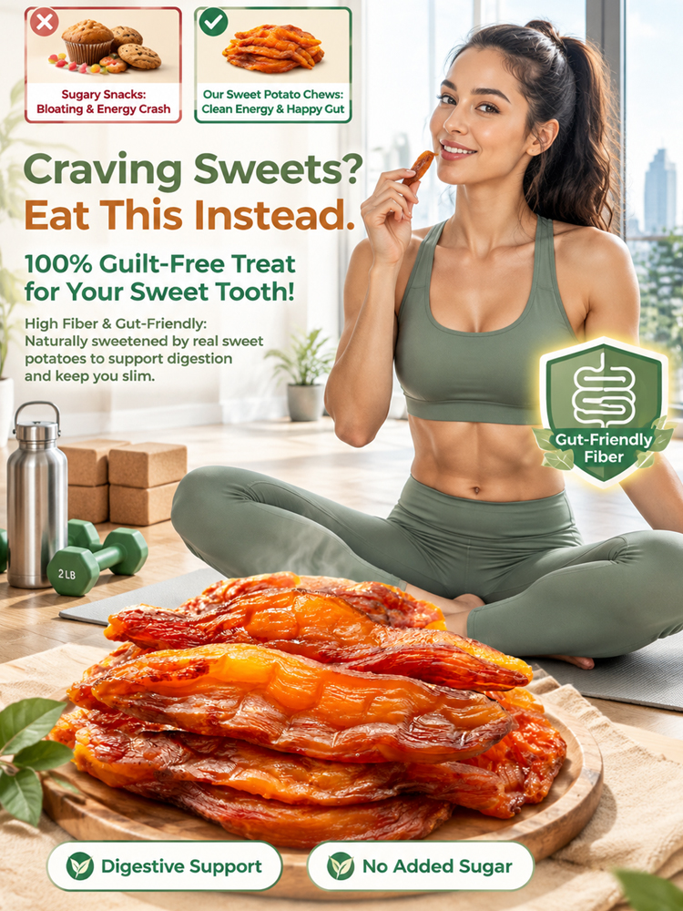 【California Farm Direct Healthy Snack Masterpiece】100% Natural Slow-Roasted Sweet Potato Chews | Zero Added Sugar & Rich Crude Fiber | Blood Sugar Safe • Buy 1 Get 1 FREE • Full Refund Guarantee✨