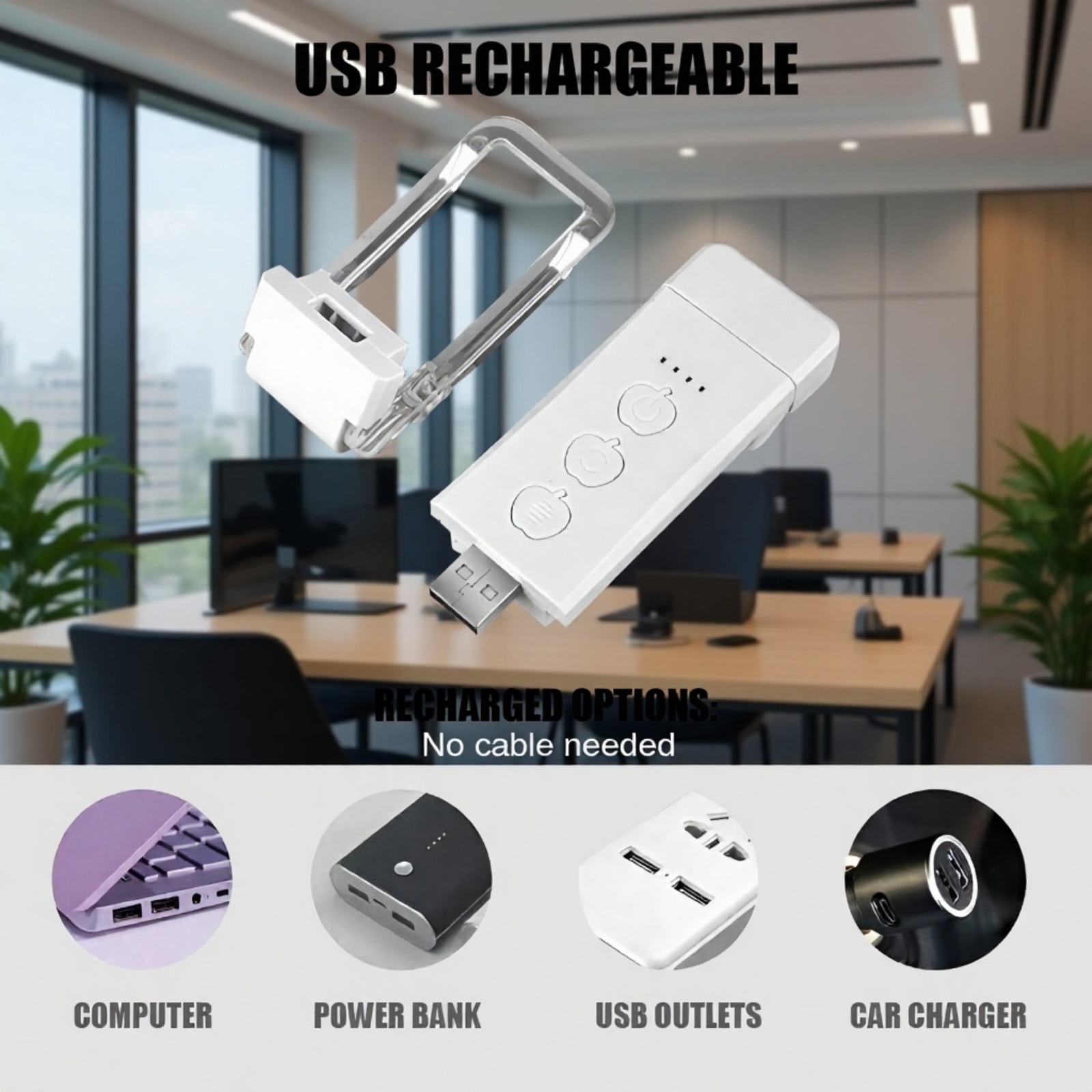 Student Eye-Protecting Reading Lamp, Portable USB Rechargeable Clip-on Desk Light