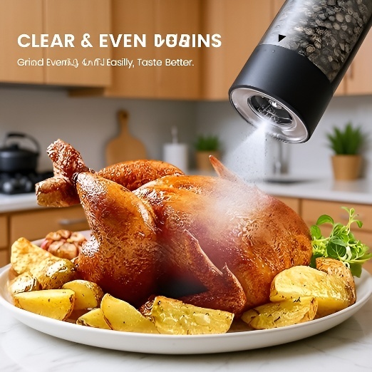 Close-up of USB charging port on pepper grinder