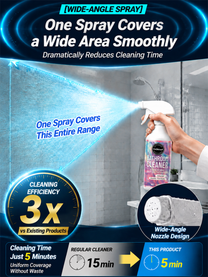 【California Bestseller·Cleaning Masterpiece】Spray & Rinse No-Scrub Micro-Foam Cleaner | Dissolves Stubborn Limescale & Soap Scum in 3 Secs | EPA & 99.9% Anti-Mold Certified • Buy 1 Get 1 Free✨