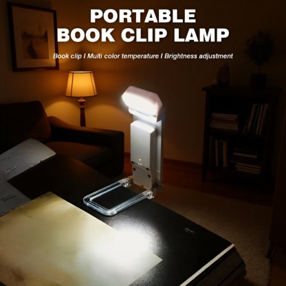 Student Eye-Protecting Reading Lamp, Portable USB Rechargeable Clip-on Desk Light