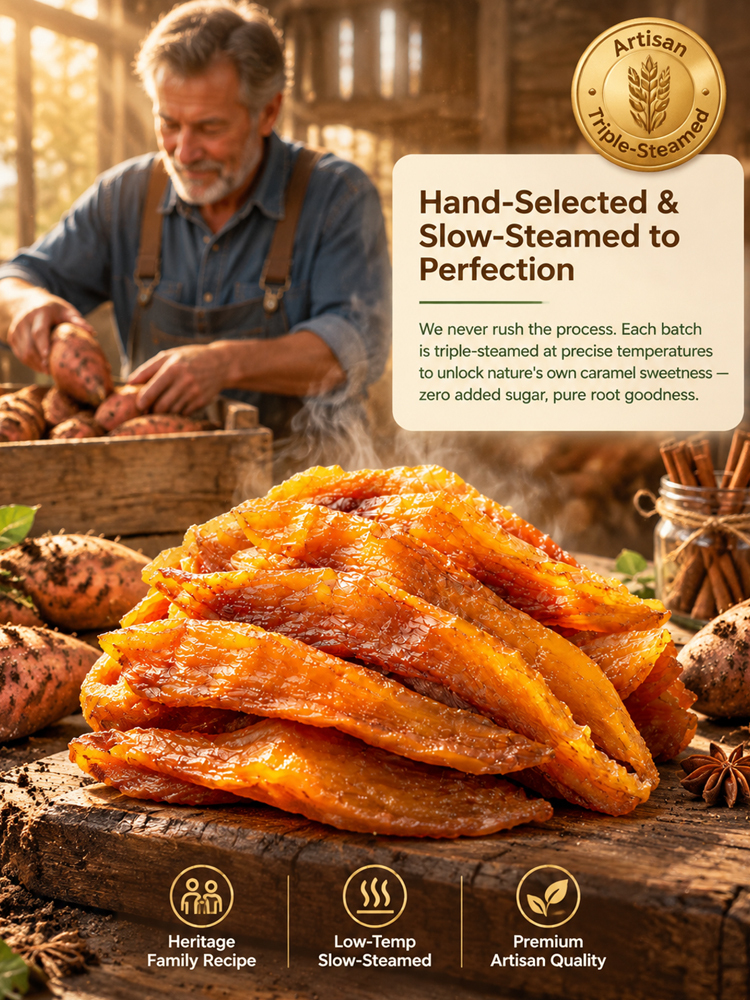 【California Farm Direct Healthy Snack Masterpiece】100% Natural Slow-Roasted Sweet Potato Chews | Zero Added Sugar & Rich Crude Fiber | Blood Sugar Safe • Buy 1 Get 1 FREE • Full Refund Guarantee✨