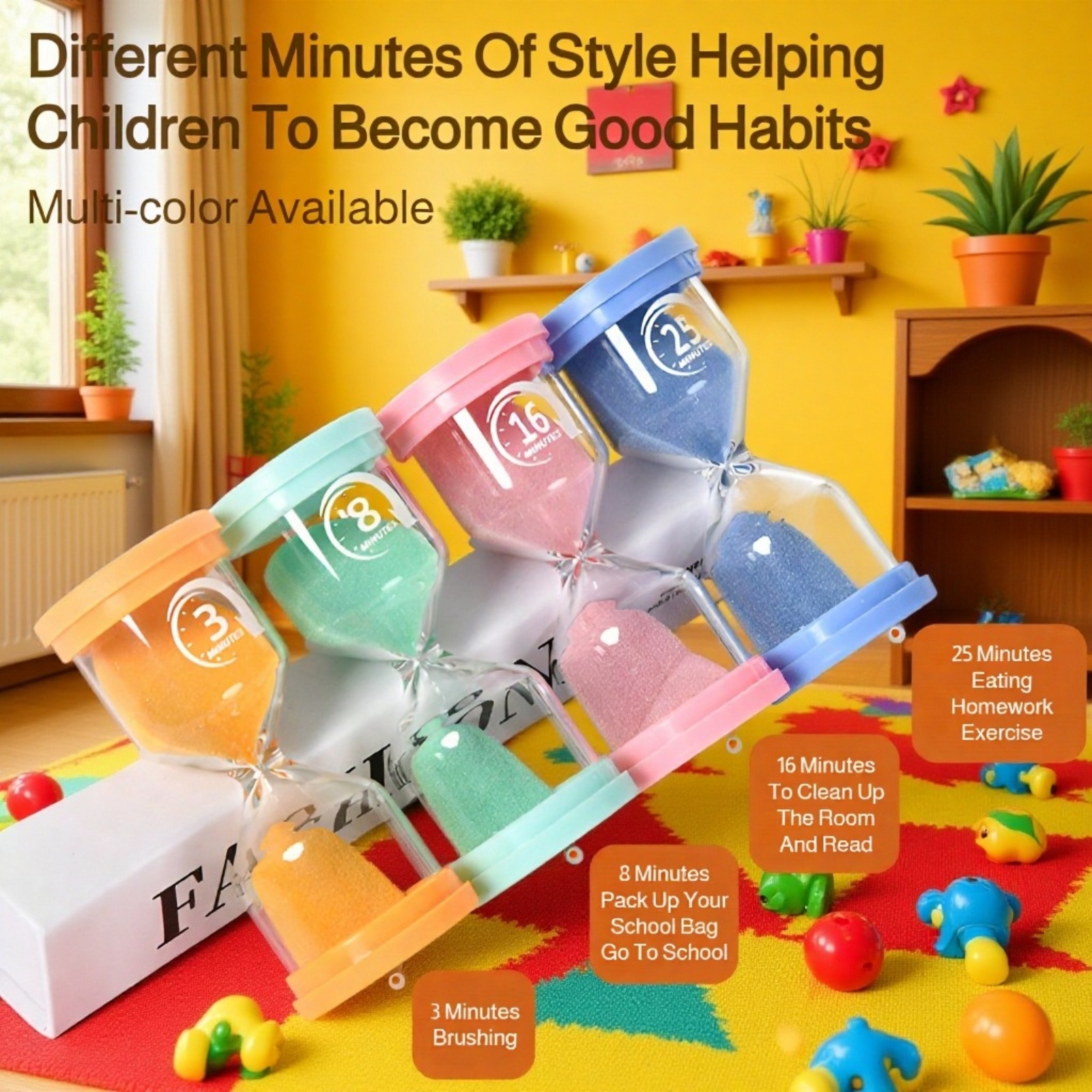  Luminous Macaron Sand Timer – Stylish Timekeeper for Children and Students