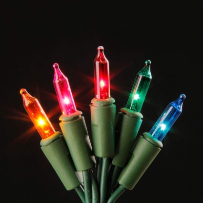 20 ft. 7.5 in. 100-Count Incandescent Multi Christmas Mini String Lights