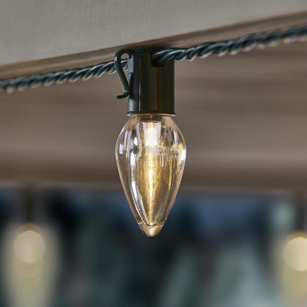 100 Count Warm White Steady Lit Super-Bright C9 LED Lights